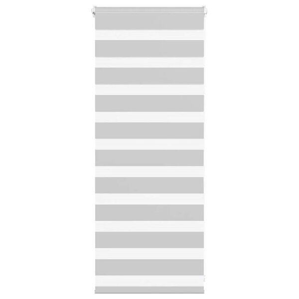 vidaXL Zebra Blind Light Grey 55x100 cm Fabric Width 50.9 cm Polyester