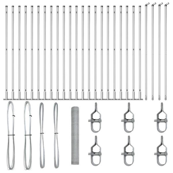 vidaXL Fence Post Silver 50 x 1.2 m (25 mm mesh) Steel