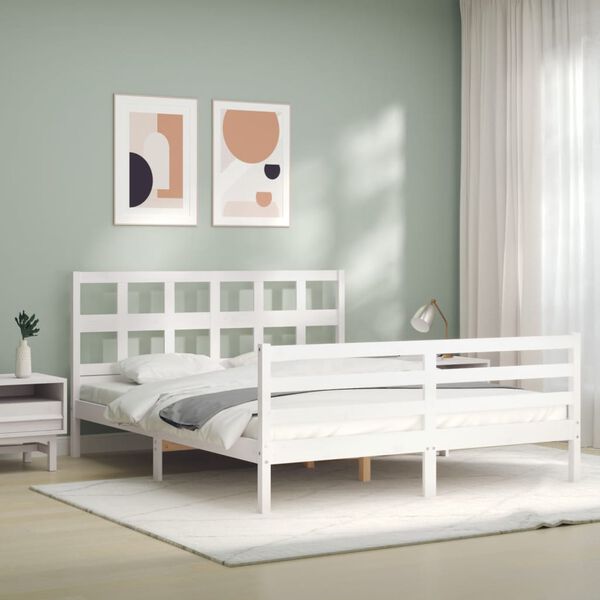vidaXL Bed Frame without Mattress White 160x200 cm Solid Wood