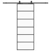 vidaXL Sliding Door with Hardware Set Black 76x205 cm ESG Glass