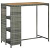 vidaXL Bar Table with Storage Rack Grey 120x60x110 cm Poly Rattan