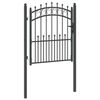vidaXL Fence Gate with Spikes Grey 125 x 100 cm Powder-coated steel