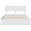 vidaXL Bed Frame with Headboard White 160 x 200 cm Engineered Wood
