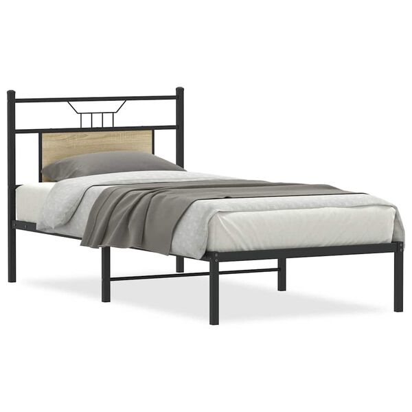 vidaXL Bed Frame without Mattress Sonoma Oak 90x200 cm Engineered Wood