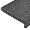 vidaXL Stair Mats 30 pcs 65x21x4 cm Dark Grey Rectangular Edge
