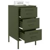 vidaXL Bedside Cabinet Olive Green 36x39x68 cm Steel
