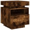 vidaXL Bedside Cabinet with LED Lights Smoked Oak 40x39x48.5 cm
