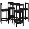 vidaXL 5 Piece Bar Set Black Solid Wood Pine