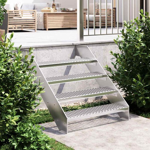 vidaXL Grate Step 80x24x7 cm Galvanised Steel
