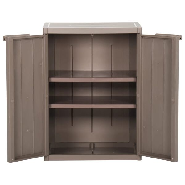 vidaXL Garden Storage Cabinet Brown 65x45x88 cm PP Wood Look