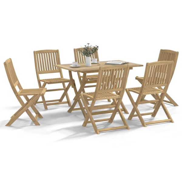vidaXL 7 Piece Garden Dining Set Solid Wood Acacia