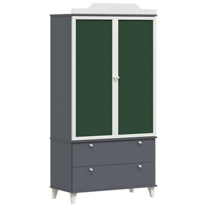 vidaXL Chalkboard Wardrobe ROROS Grey and White 90 x 45 x 180 cm
