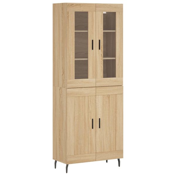 vidaXL Highboard Sonoma Oak 69.5x34x180 cm Engineered Wood