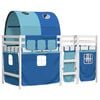 vidaXL Kids' Loft Bed with Tunnel without Mattress Blue 80x200 cm