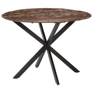 vidaXL Dining Table | Multicolour | Solid reclaimed wood, powder-coated steel