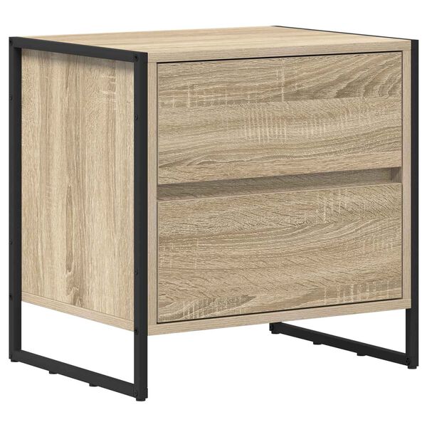 vidaXL Bedside Table Sonoma 50 x 39.5 x 50 cm Engineered Wood