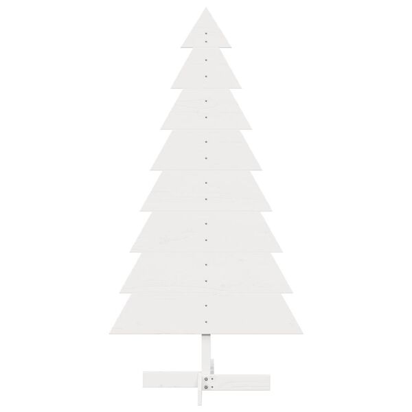 vidaXL Wooden Christmas Tree for Decoration White 150 cm Solid Wood Pine