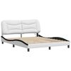 vidaXL Bed Frame with LED without Mattress "Hvar" White and Black 160x200 cm