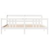 vidaXL Bed Frame with Headboard without Mattress White 200x200 cm