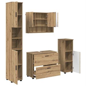vidaXL Bathroom Furniture Set 4 pcs Artisan Oak