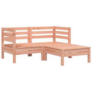 vidaXL Garden Sofa 2-Seater with Footstool Solid Wood Douglas