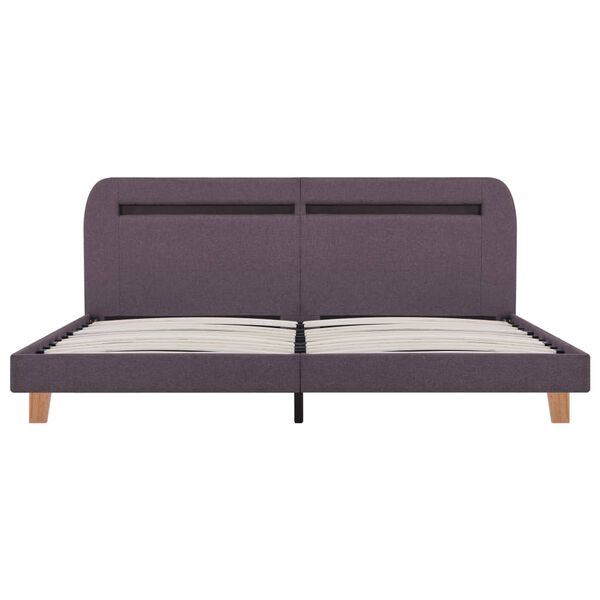 vidaXL Bed Frame with LED without Mattress Taupe Fabric 150x200 cm King Size