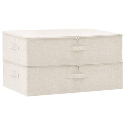 vidaXL Storage Boxes 2 pcs Fabric 70x40x18 cm Cream