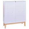 vidaXL Sideboard White 80x35x100 cm MDF and Rattan