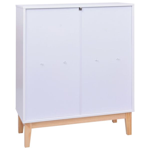 vidaXL Sideboard White 80x35x100 cm MDF and Rattan