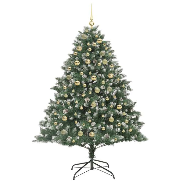 vidaXL Artificial Christmas Tree with 300 LEDs with Stand Green 180 cm