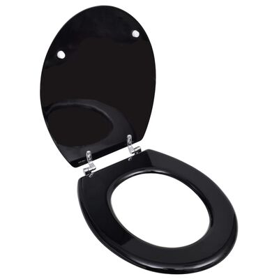 vidaXL WC Toilet Seat MDF Lid Simple Design Black