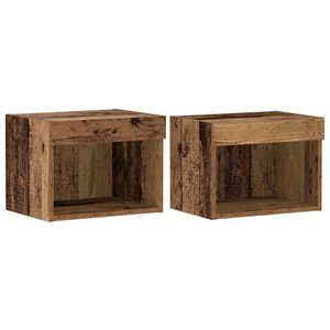 vidaXL TV Cabinet Set 2 pcs Old Wood 40 x 30 x 30 cm Engineered Wood