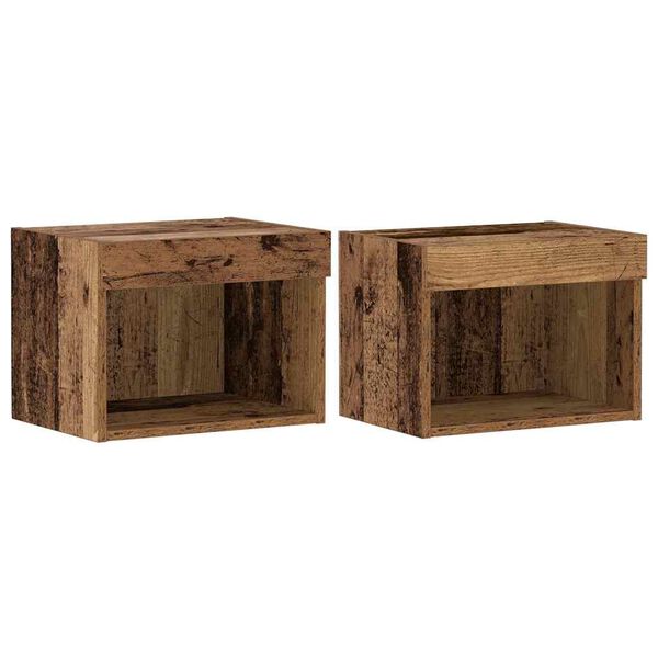 vidaXL TV Cabinet Set 2 pcs Old Wood 40 x 30 x 30 cm Engineered Wood