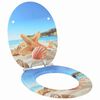 vidaXL Soft-Close Toilet Seat Sea Muschel 44 x 38 cm MDF board