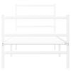 vidaXL Metal Bed Frame without Mattress with Footboard White 75x190cm