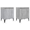 vidaXL Bed Cabinets with Metal Legs Grey Sonoma 40x30x50 cm