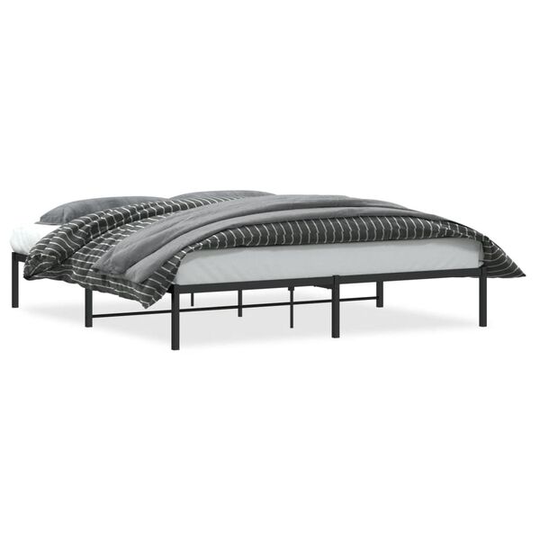 vidaXL Metal Bed Frame without Mattress Black 180x200cm