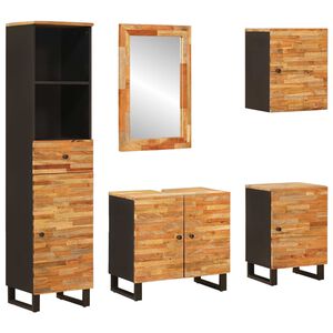 vidaXL Bathroom Sets 5 pcs Natural Solid Mango Wood