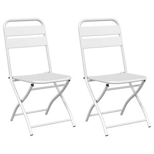 vidaXL Garden Folding Chair Folding 2 pcs White 42 x 52 x82cm
