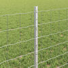 vidaXL Fence with Post Silver 0.6 x 25 m Steel