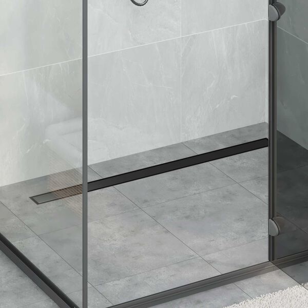 vidaXL Shower Drain 2-in-1 with 360&deg; Siphon Black 100 cm