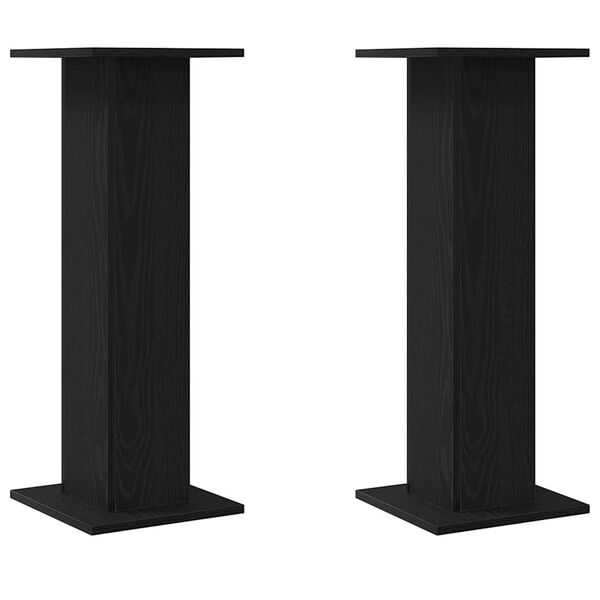 vidaXL Plant Stand 2 pcs Black Oak 30 x 30 x 80 cm Engineered wood