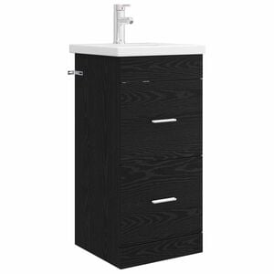 vidaXL Bathroom Vanity with Sink Black Oak 42 x 40 x 84.5 cm