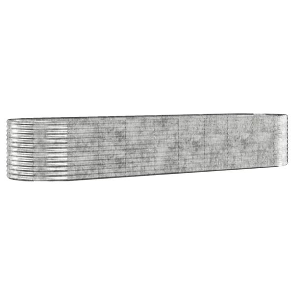 vidaXL Garden Raised Bed Galvanised Steel 396x100x68 cm Silver