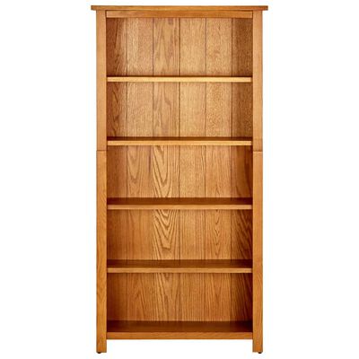 vidaXL 5-Tier Bookcase 70x22x140 cm Solid Oak Wood