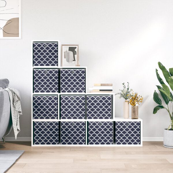 vidaXL Foldable Storage Boxes 10 pcs Blue 32x32x32 cm Non-woven Fabric