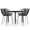 vidaXL 5 Piece Garden Dining Set Black