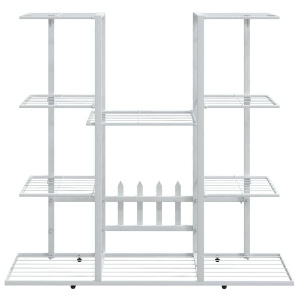 vidaXL Flower Stand 94.5x25x89 cm White Iron