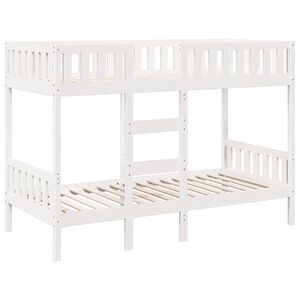 vidaXL Bunk Bed White 75x190 cm Solid Wood Pine
