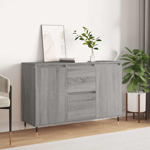 vidaXL Sideboard Grey Sonoma 101.5x35x70 cm Engineered Wood